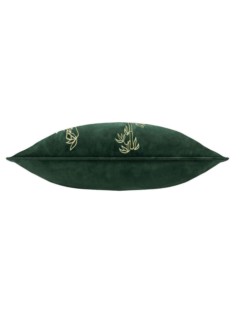 Paoletti green velvet cushion with panda embroidery - British product