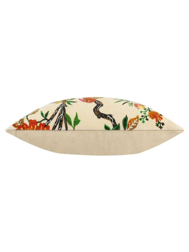 Wylder embroidered cushion with bird motif, 50x50cm, imported from the UK