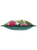 Paoletti multicolour Marjoelle flowers printed velvet cushion 50x50cm, imported from the UK