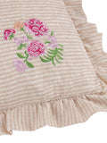 Wylder Martha pink embroidered ruffle cushion 50cm, imported from the UK