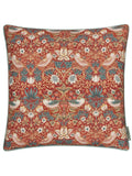 Morris & Co Green Strawberry Thief Piped Outdoor Cushion 50cm