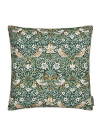 Next Morris & Co Green Strawberry Thief Piped Outdoor Cushion 50cm- Buy online at McGrocer