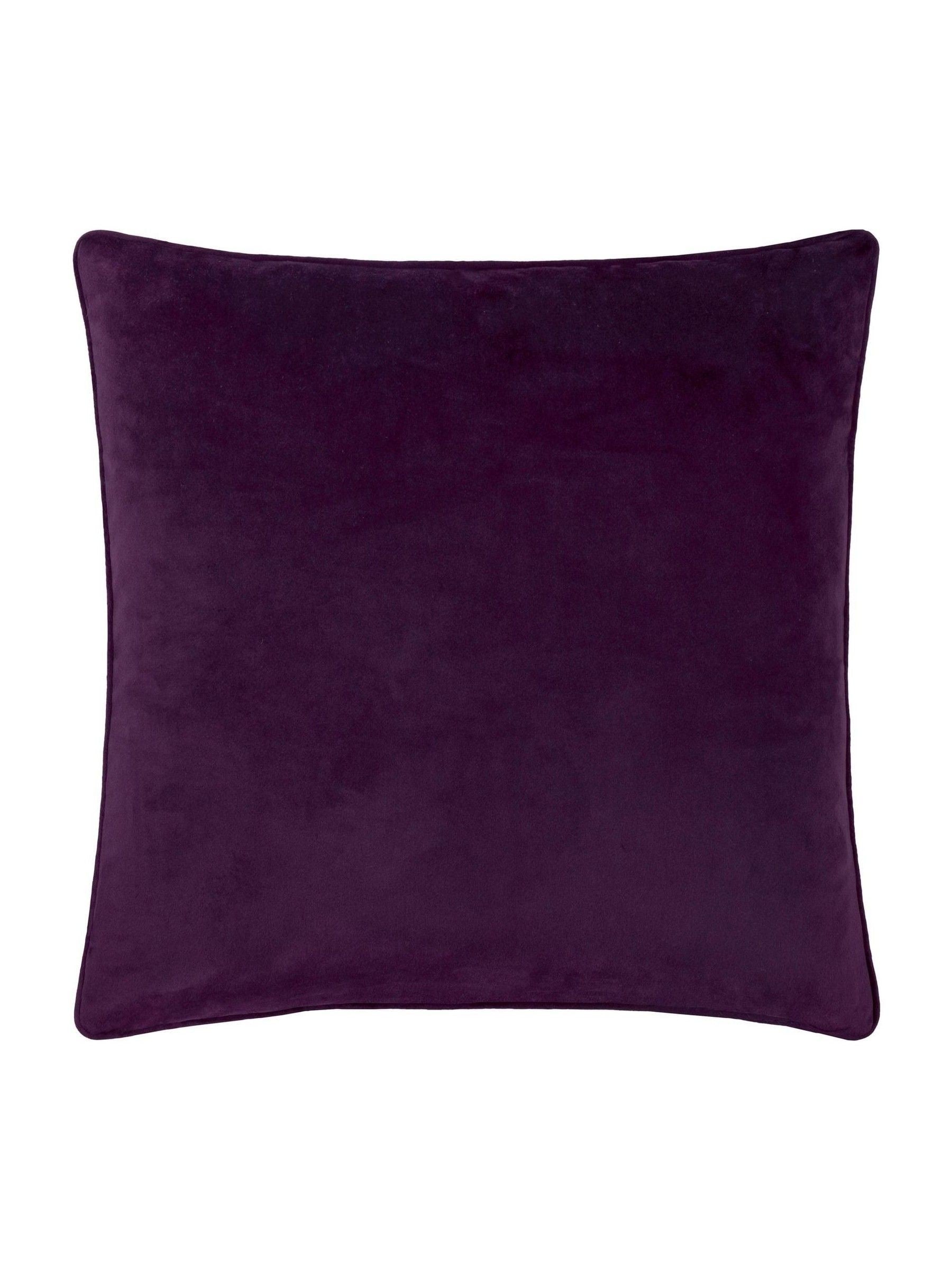 Paoletti Plum Gilded Palms cushion 45cm, imported from the UK