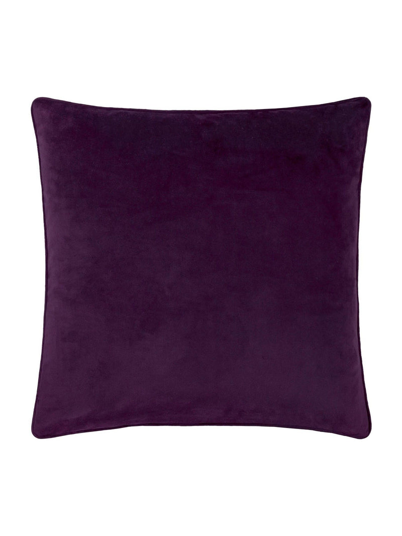 Paoletti Plum Gilded Palms cushion 45cm, imported from the UK