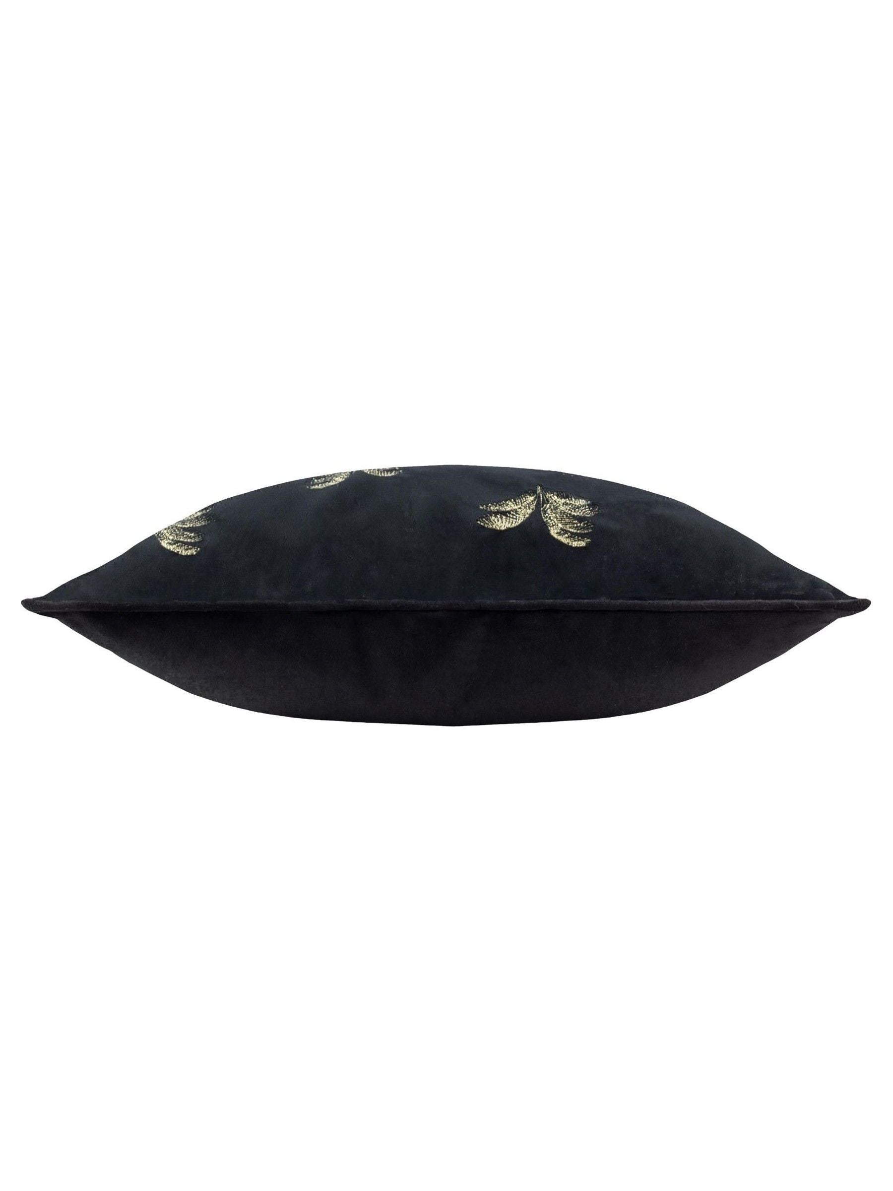 Paoletti black guilded palms cushion velvet metallic embroidery (British brand)