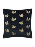 Paoletti black guilded palms cushion velvet metallic embroidery (British brand)