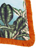 Paoletti Odisha Scene velvet cushion 50cm, imported from the UK