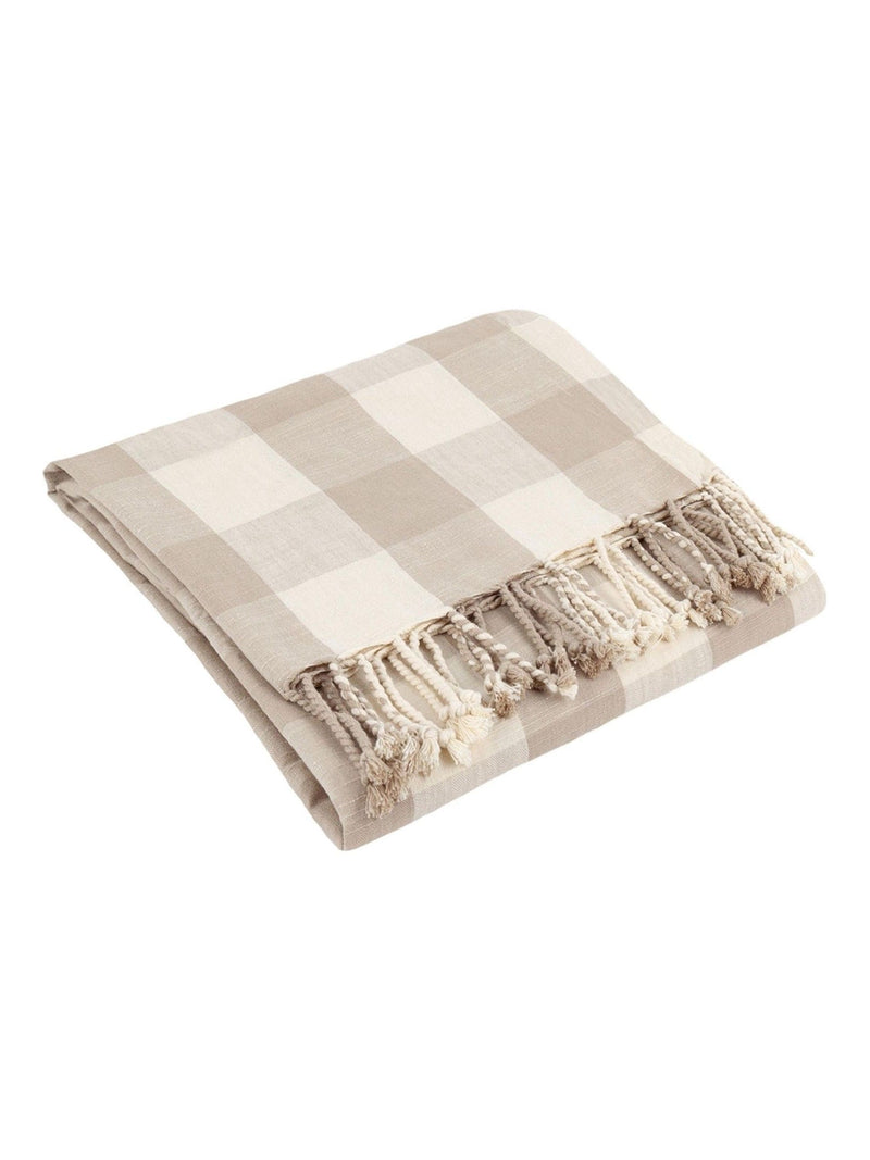 Yard Natural Chesil gingham check throw 170x130cm - British product