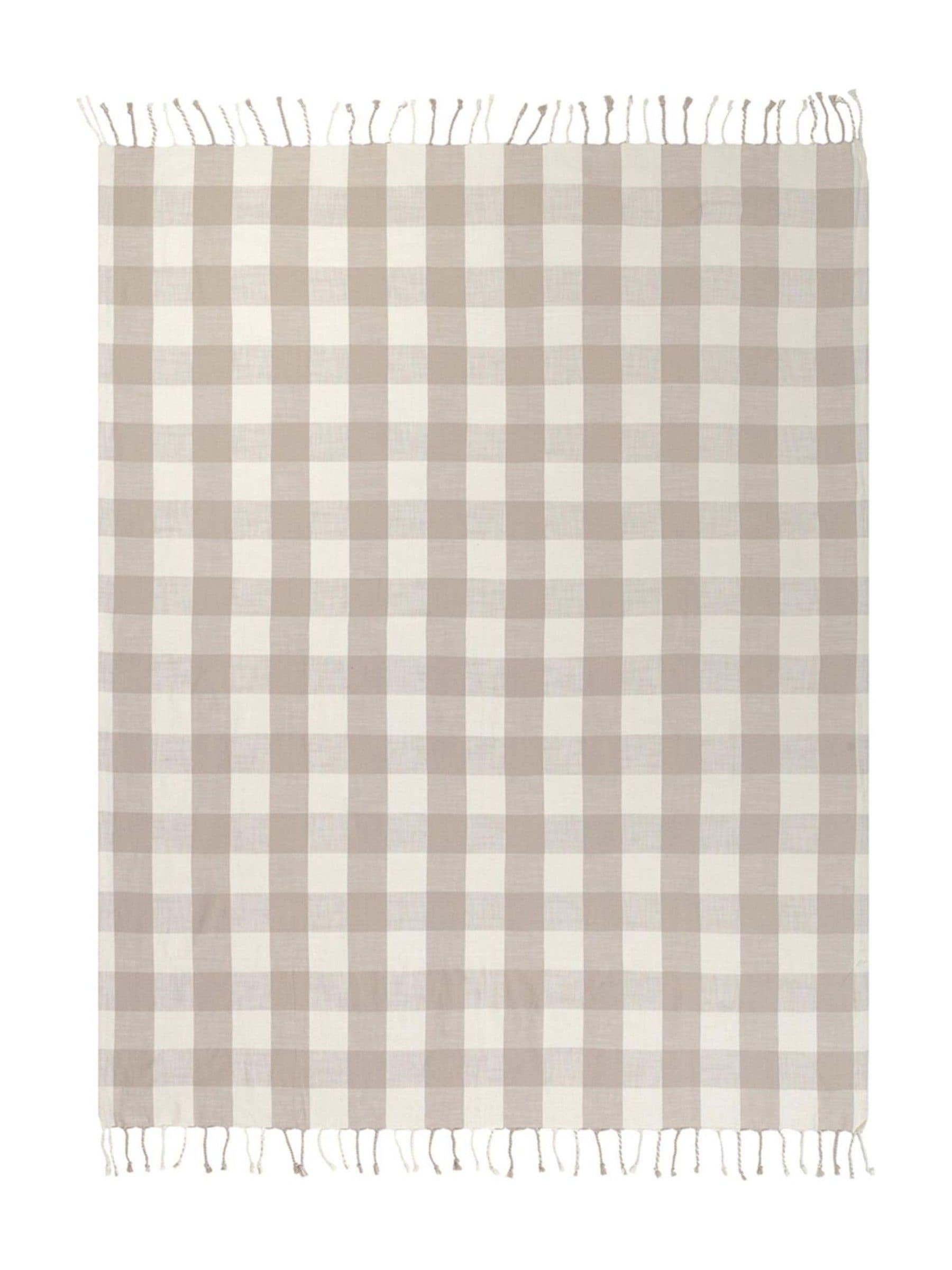 Yard Natural Chesil gingham check throw 170x130cm - British product