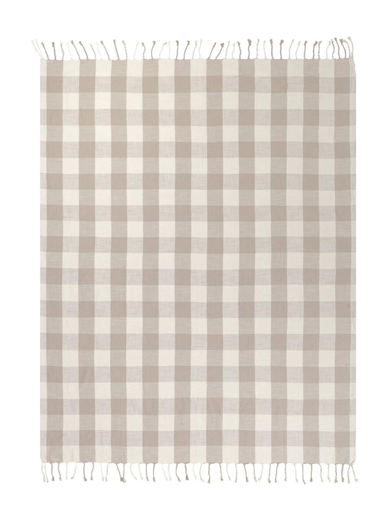 Yard Natural Chesil gingham check throw 170x130cm - British product