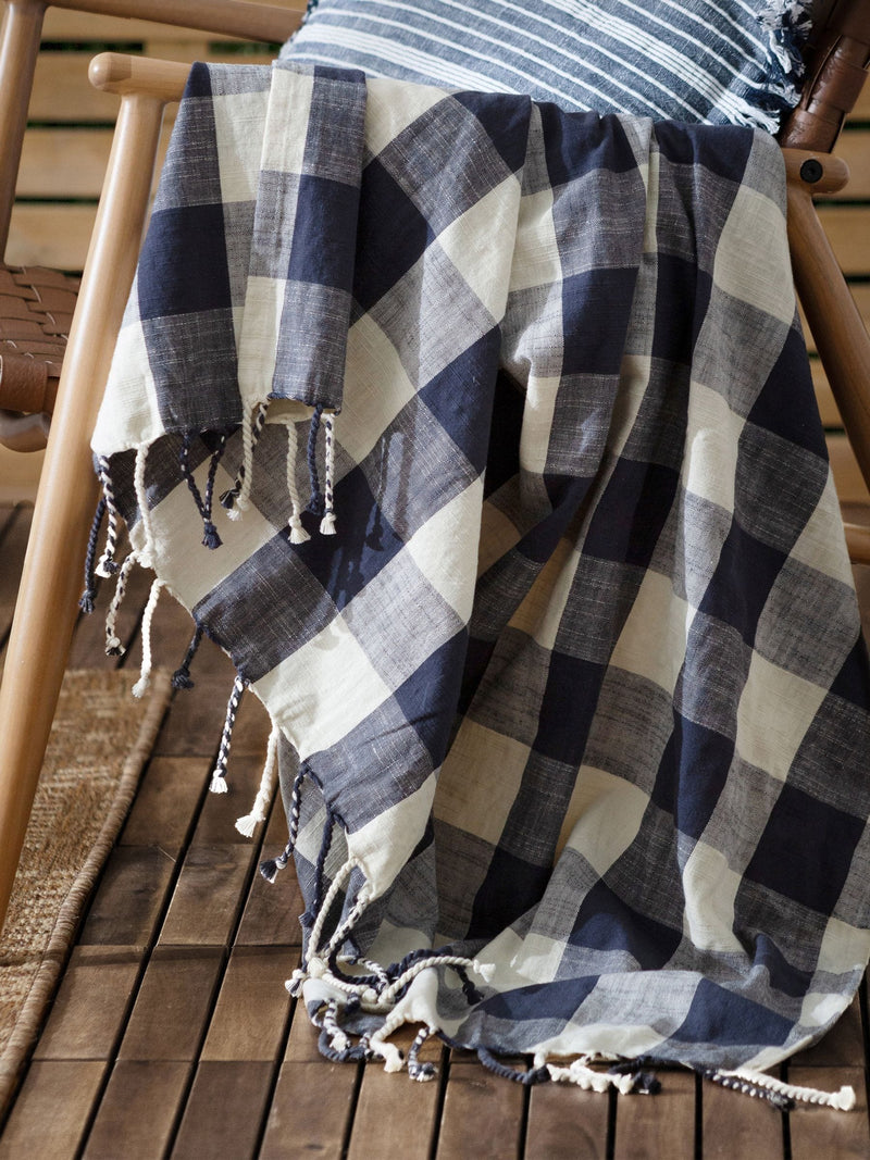 Yard Natural Chesil Gingham Check Throw 130 x 170cm