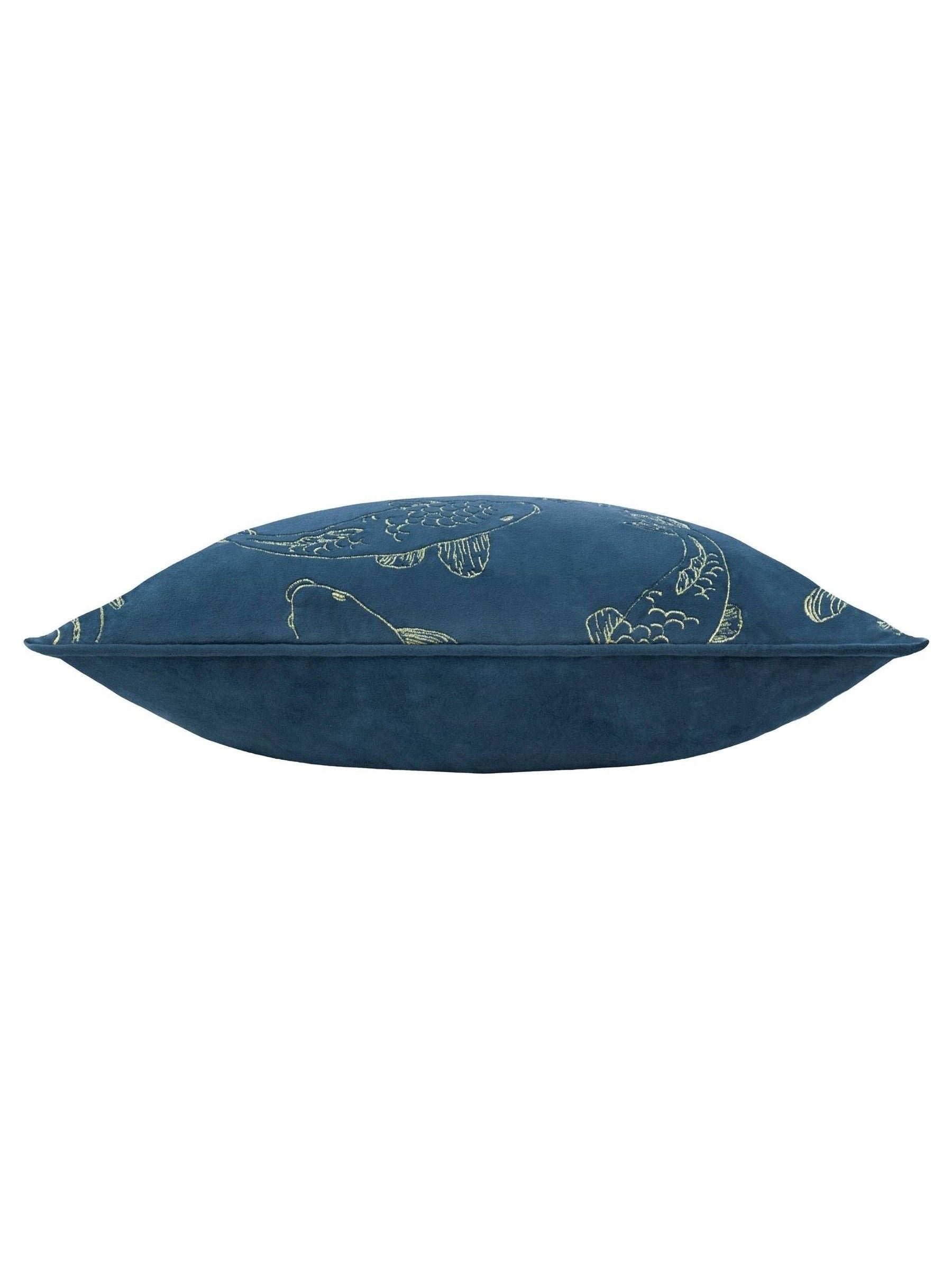 Paoletti navy koi pond velvet cushion, UK version