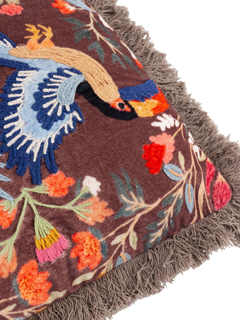 Wylder multicolour mirrored toucan cushion 45cm (British brand)