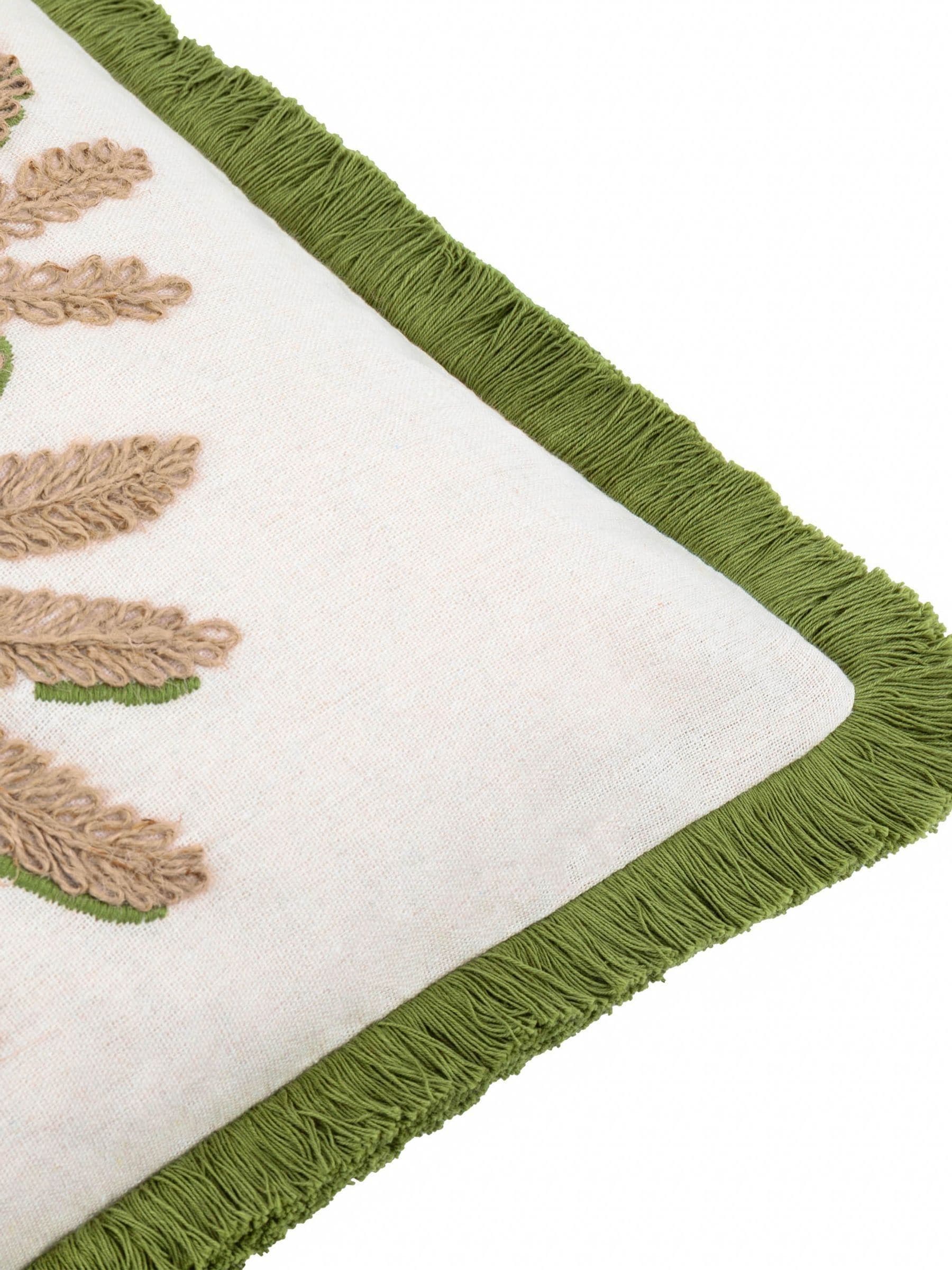 Furn Green Palm Embroidered Cushion 45cm, UK version