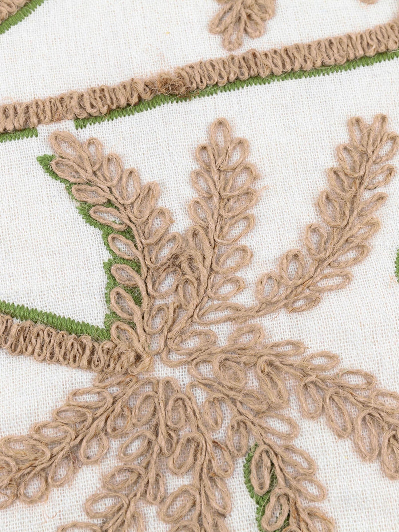 Furn Green Palm Embroidered Cushion 45cm, UK version