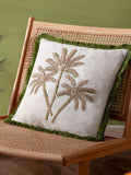 Furn Green Palm Embroidered Cushion 45cm, UK version