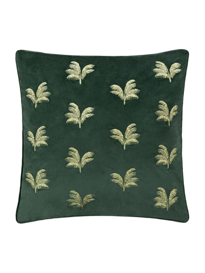 Next Paoletti Emerald Guilded Palms Cushion (45cm x 45cm)- Buy online at McGrocer