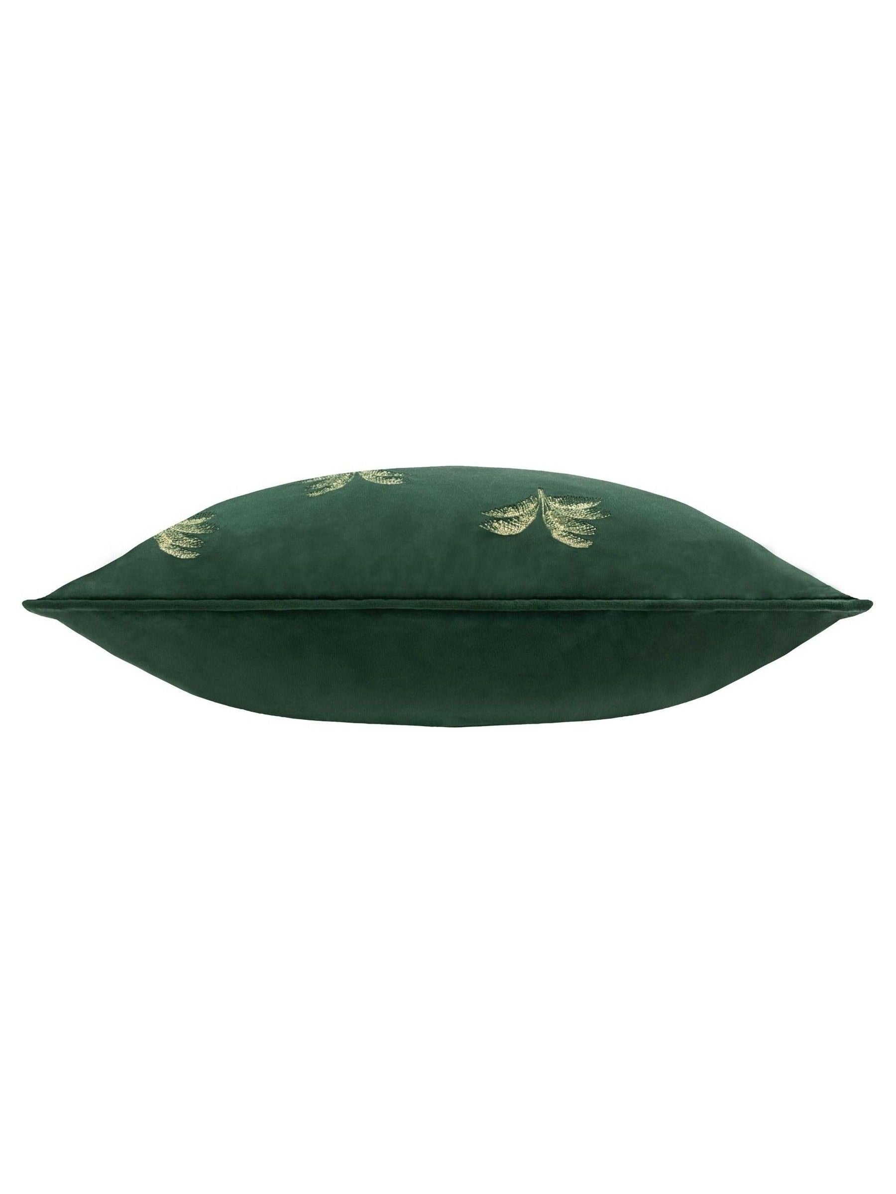 Paoletti emerald Gilded Palms cushion 45cm, imported from the UK