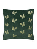 Paoletti emerald Gilded Palms cushion 45cm, imported from the UK