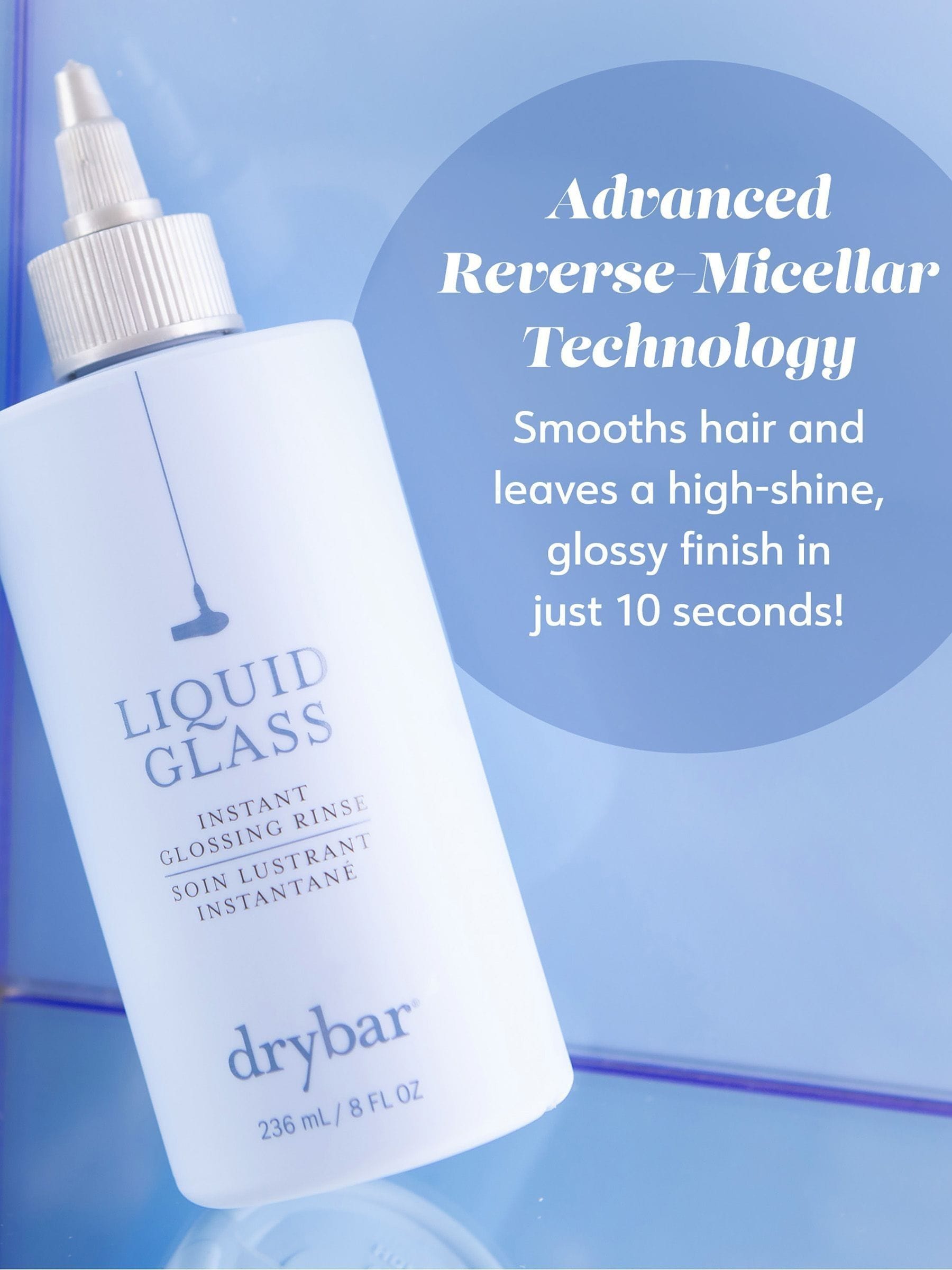 Drybar Liquid Glass glossing rinse haircare, imported from the UK
