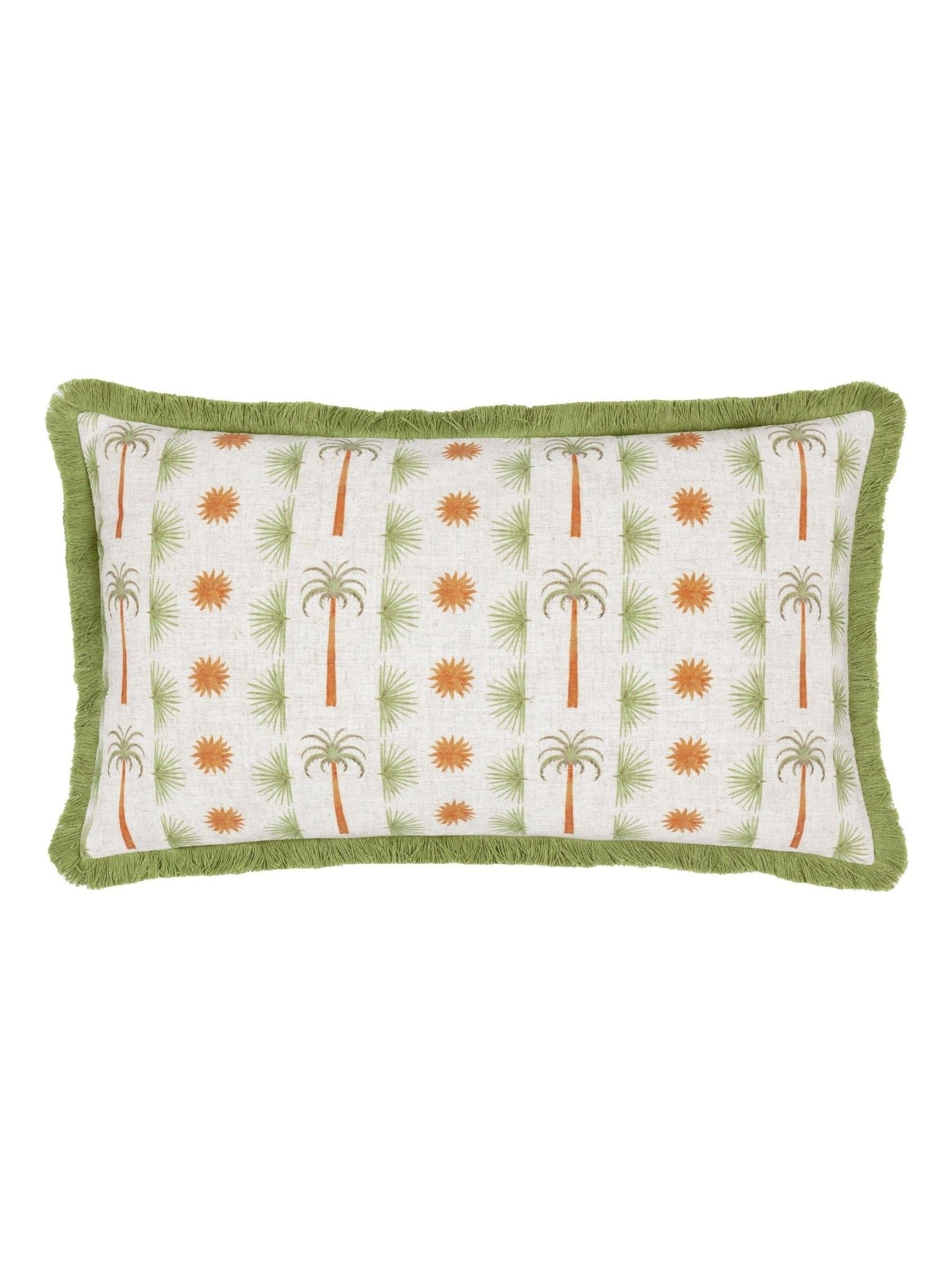 Furn Tropicala multicolour palm printed cushion, imported from the UK