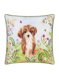 Evans Lichfield Daisy Hill Charlie Cockapoo printed cushion, imported from the UK