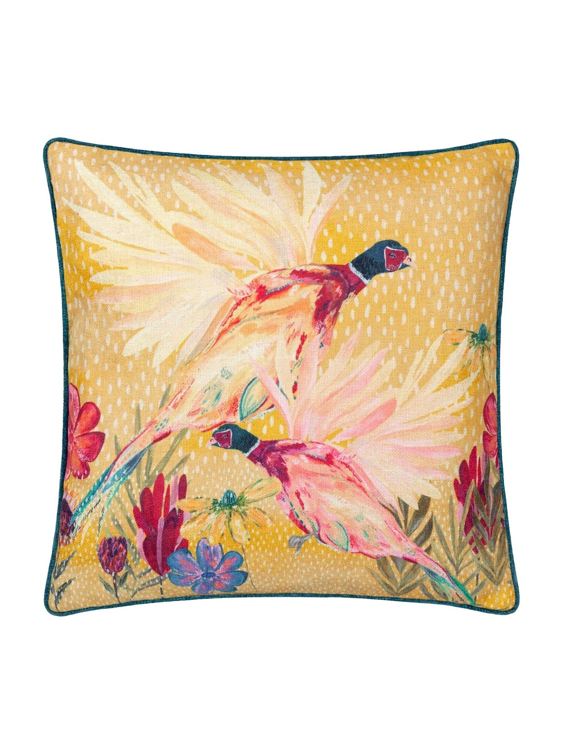 Wylder Nature cushion Gold Country Wilds Pheasant Bloom Printed 45x45cm, UK version