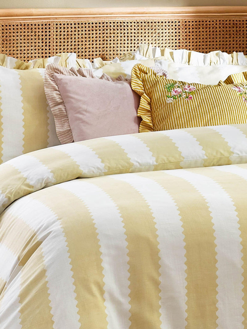 Wylder Solene pink velvet cushion with ruffle trim (British brand)