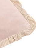 Wylder Solene pink velvet cushion with ruffle trim (British brand)
