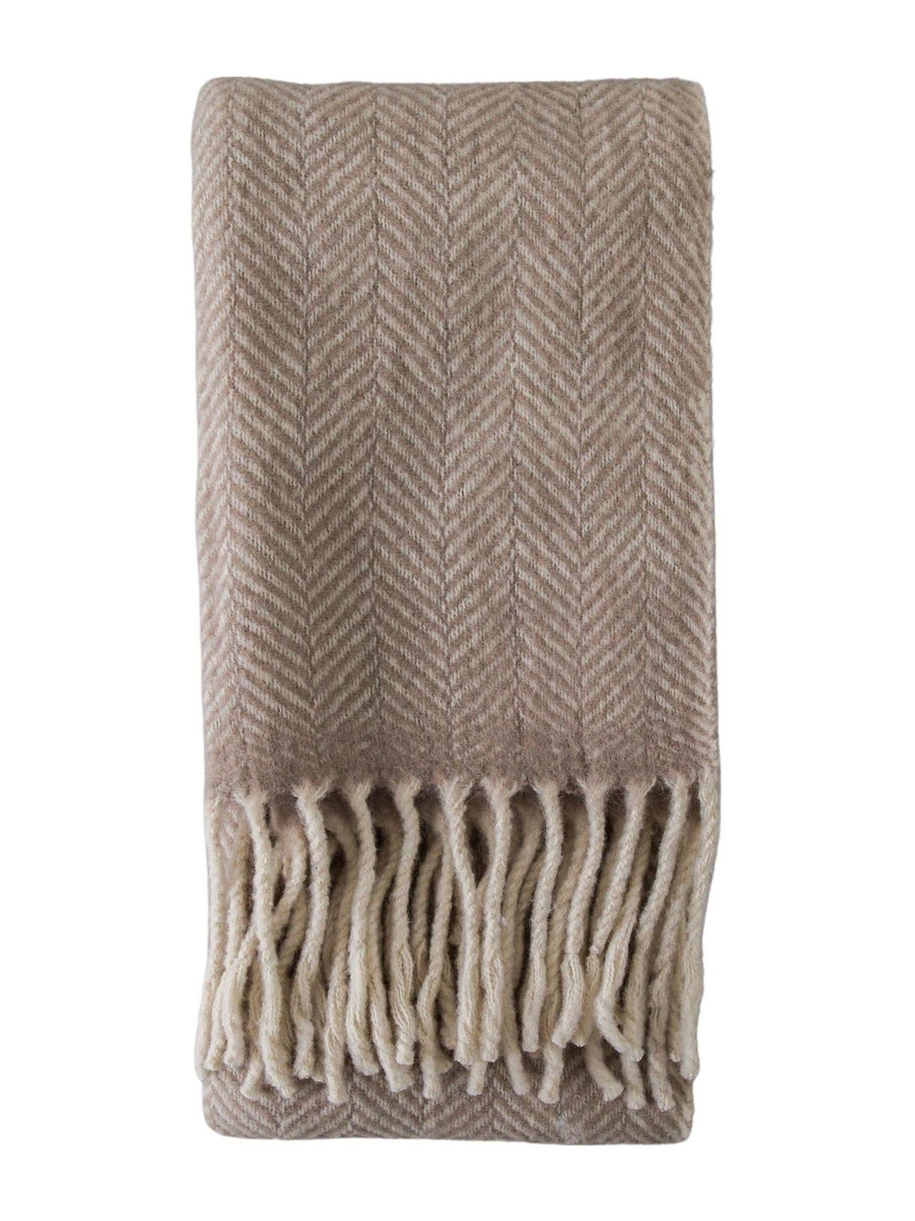 Gallery Home wool throw herringbone design, imported from the UK