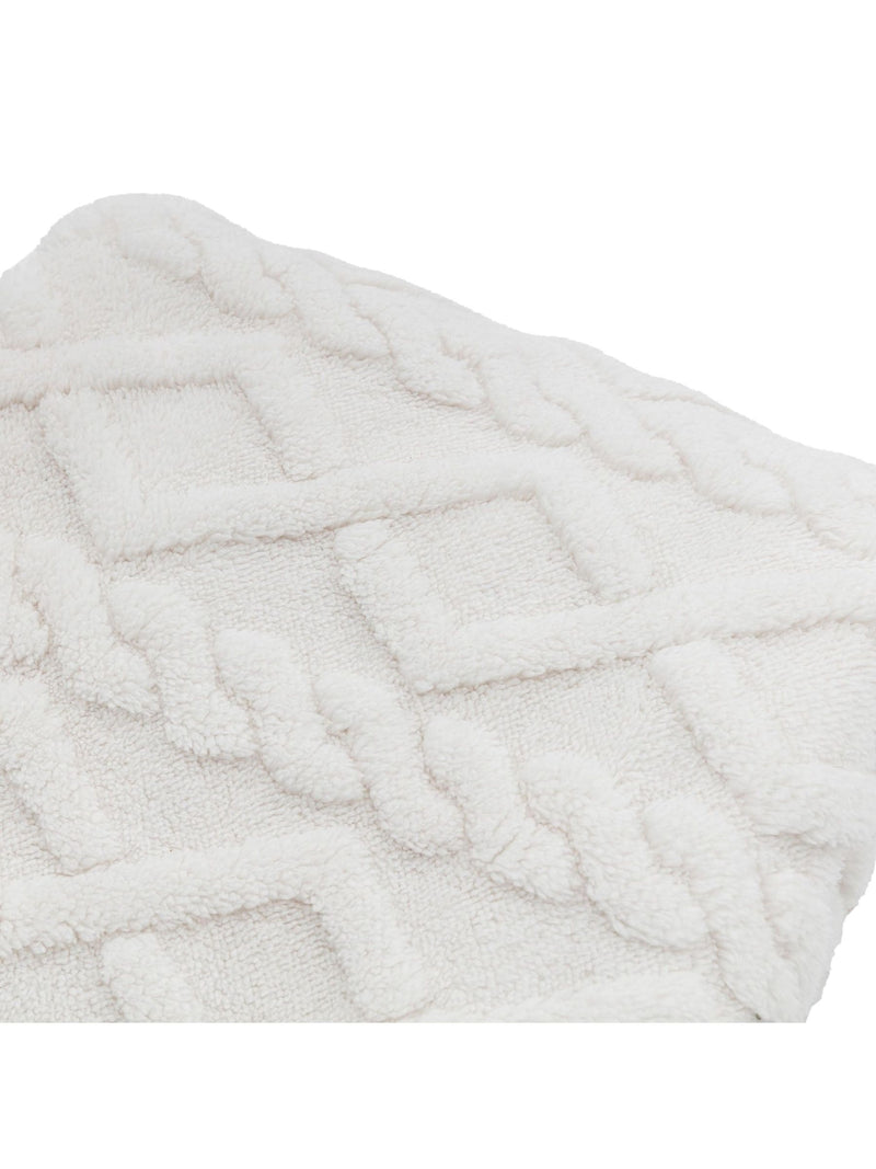 Gallery Home cable knit throw cream texture - British product