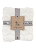 Gallery Home cable knit throw cream texture - British product
