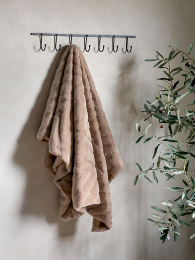 Next Gallery Home Brown Chevron Faux Fur Throw- Buy online at McGrocer