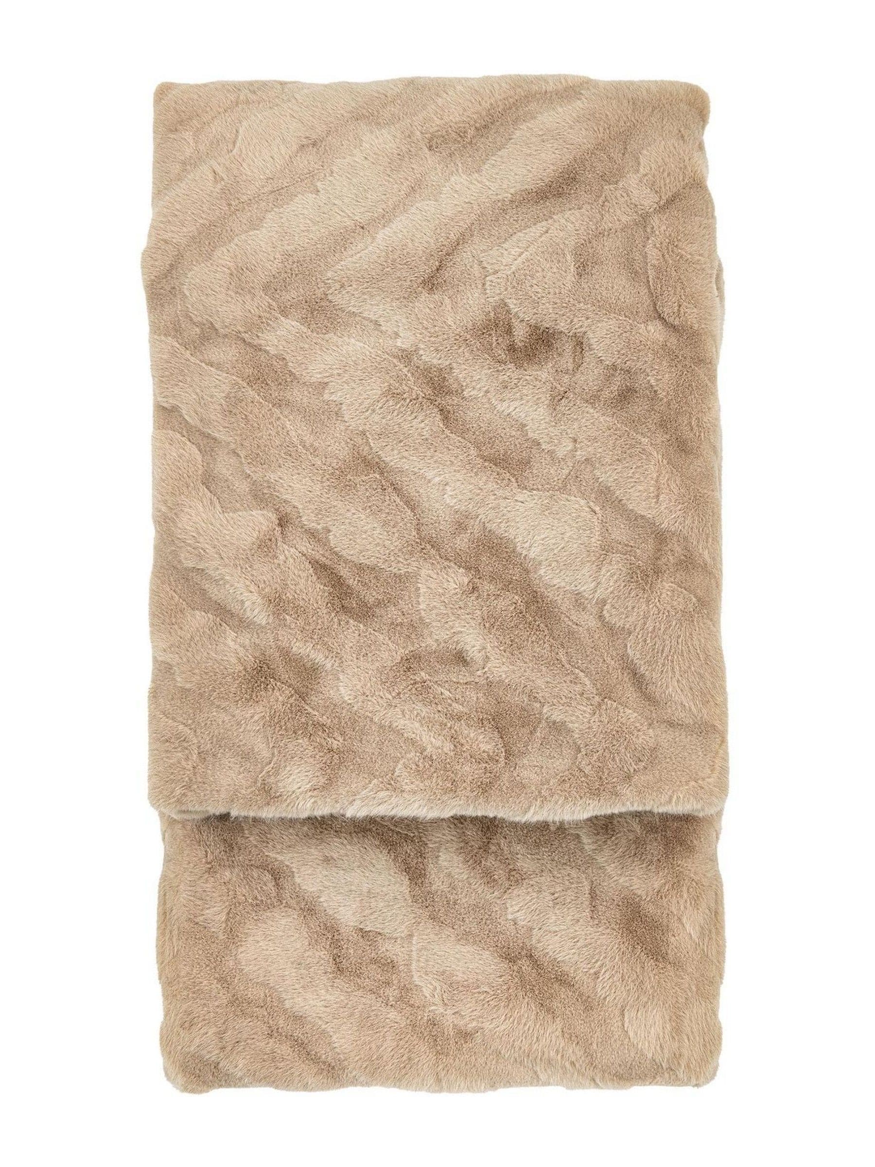 Gallery Home brown chevron faux fur throw 200x130cm, UK version