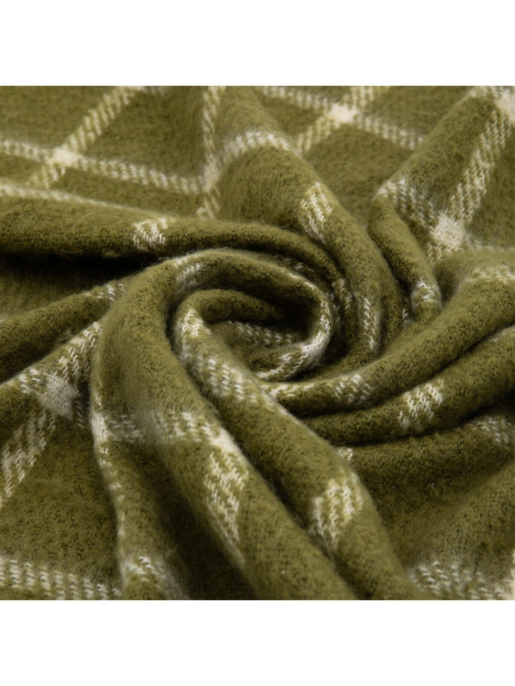 Gallery Home green poly check throw 200x130cm, imported from the UK