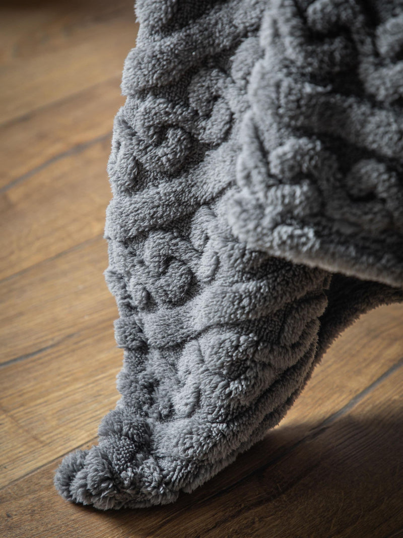 Gallery Home grey knit throw 200x130cm, imported from the UK