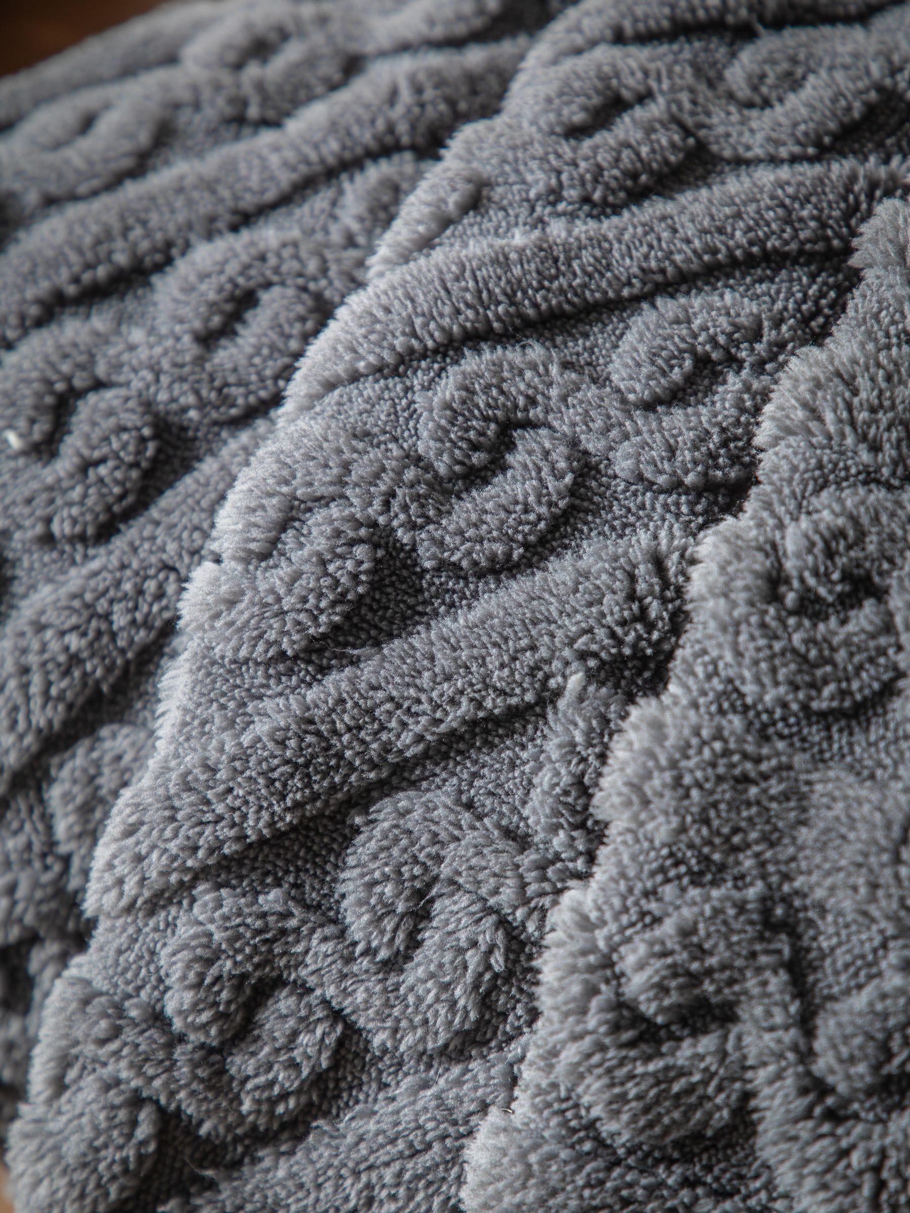 Gallery Home grey knit throw 200x130cm, imported from the UK