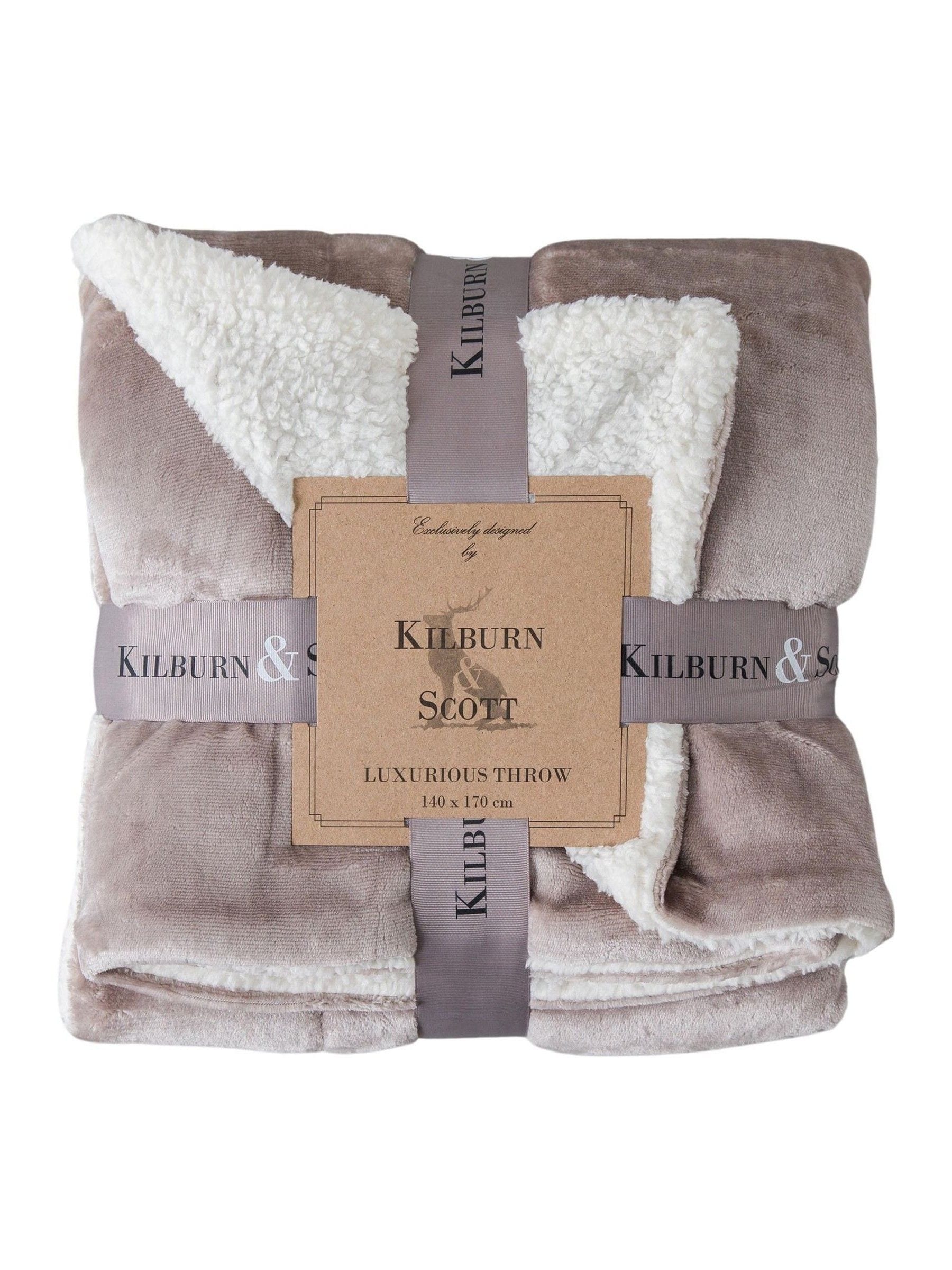 Gallery Home Neutral Sterling Sherpa Throw 200cm, imported from the UK