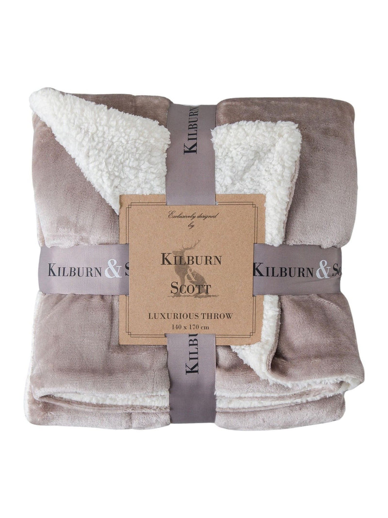 Gallery Home Neutral Sterling Sherpa Throw 200cm, imported from the UK