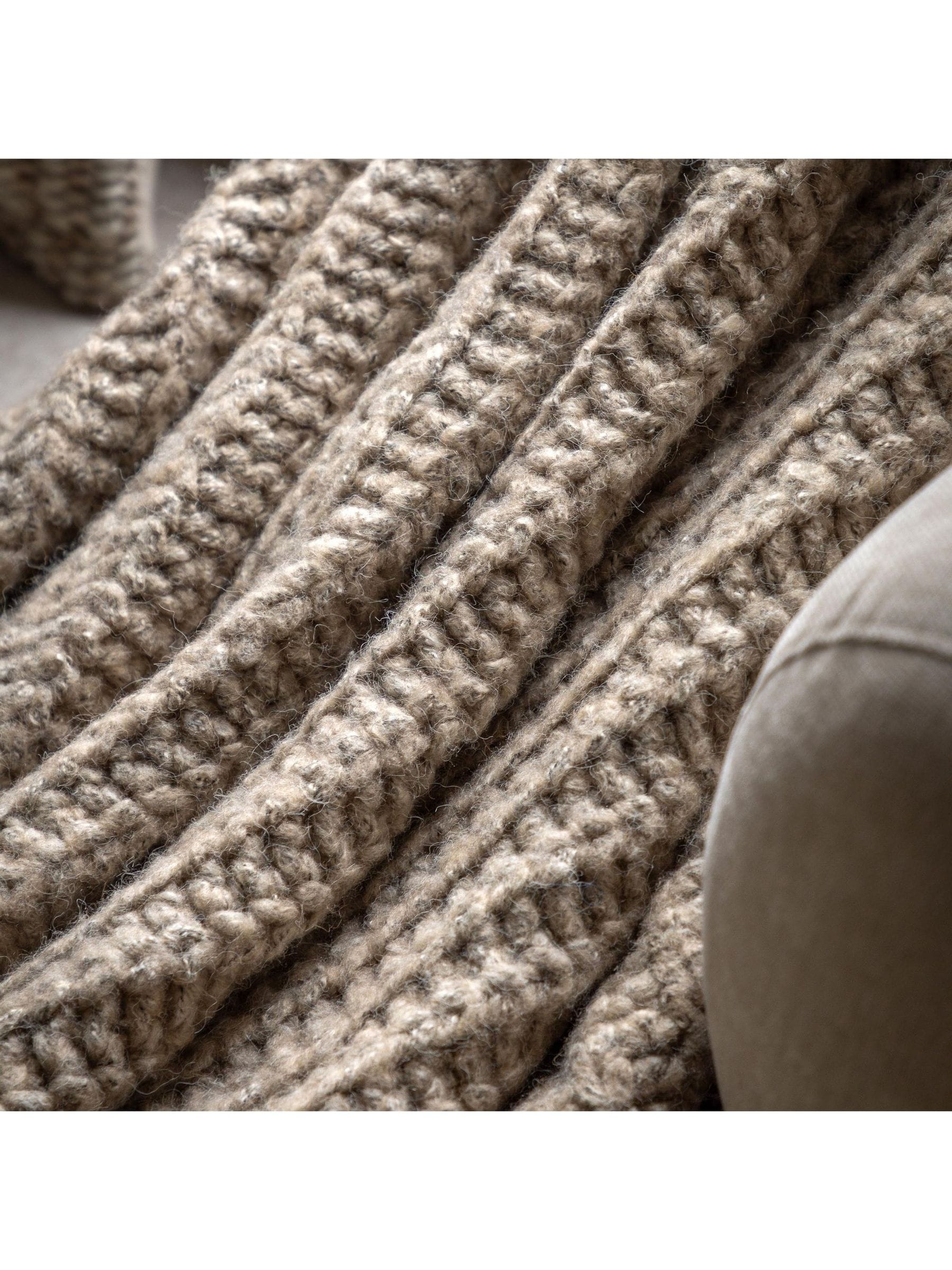 Gallery Home brown luxury melange knit throw 130x200cm, imported from the UK