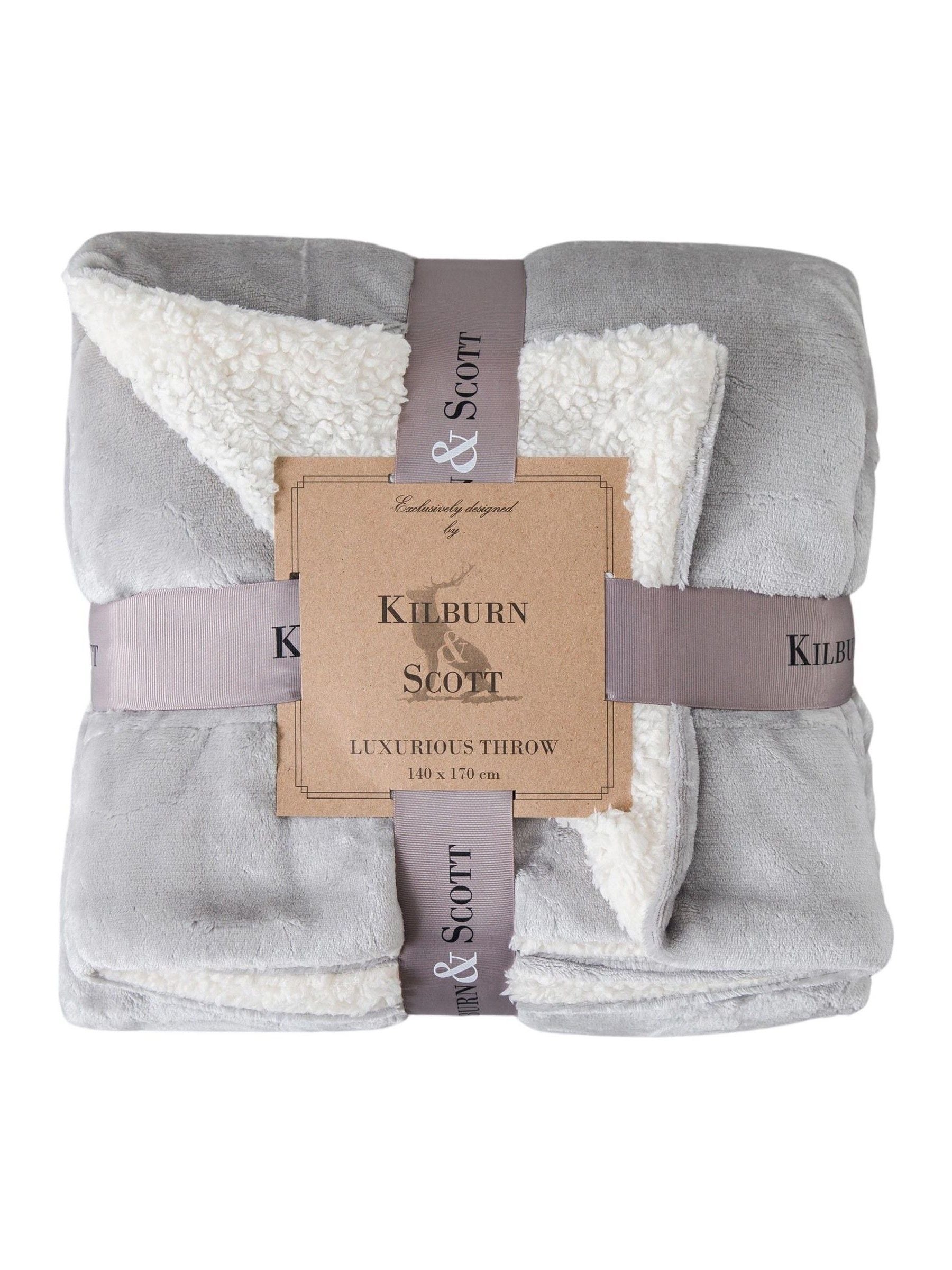 Gallery Home Silver Sterling sherpa throw 200x140cm, UK version