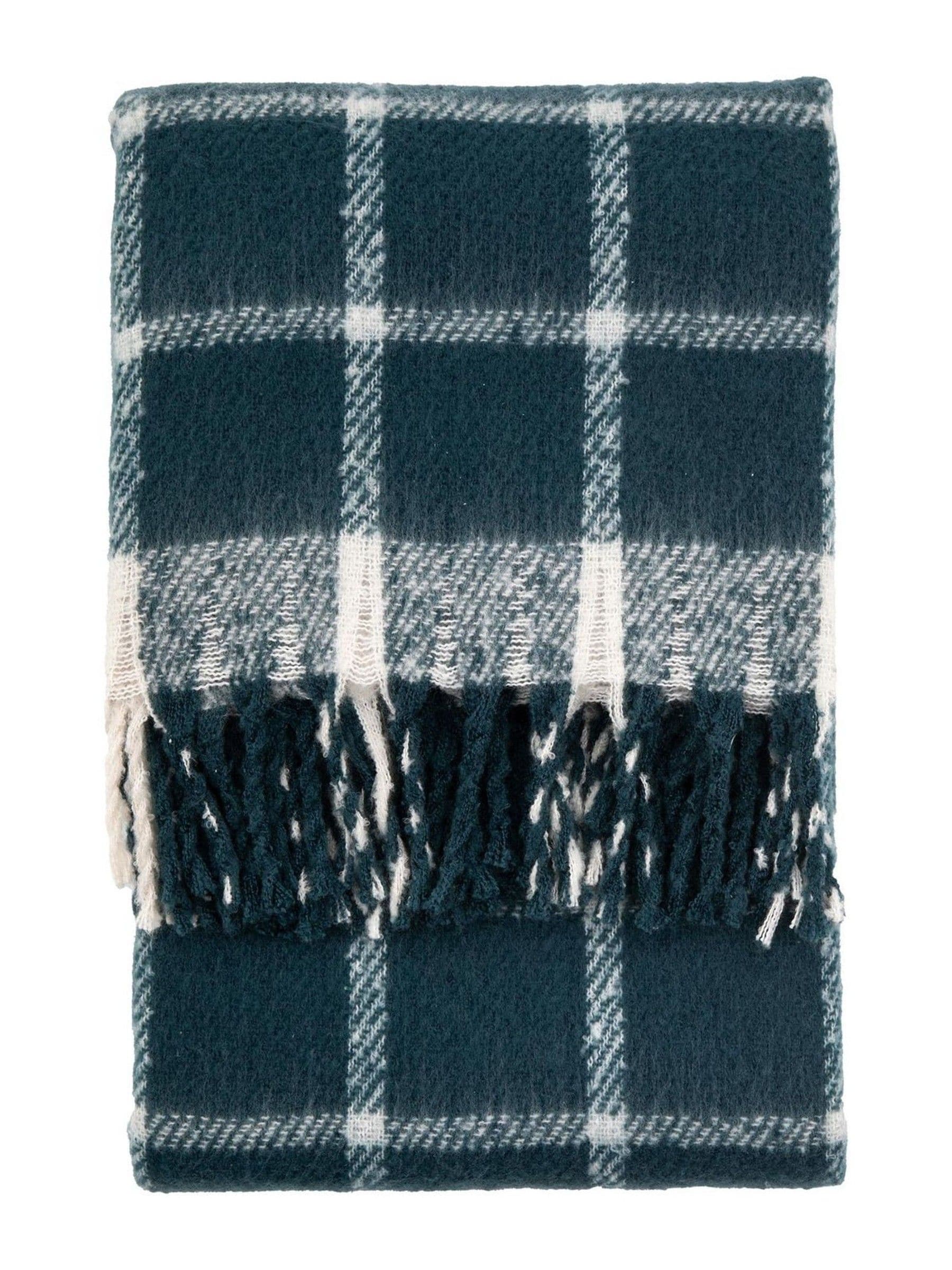 Gallery Home blue check throw 130x200cm - British product
