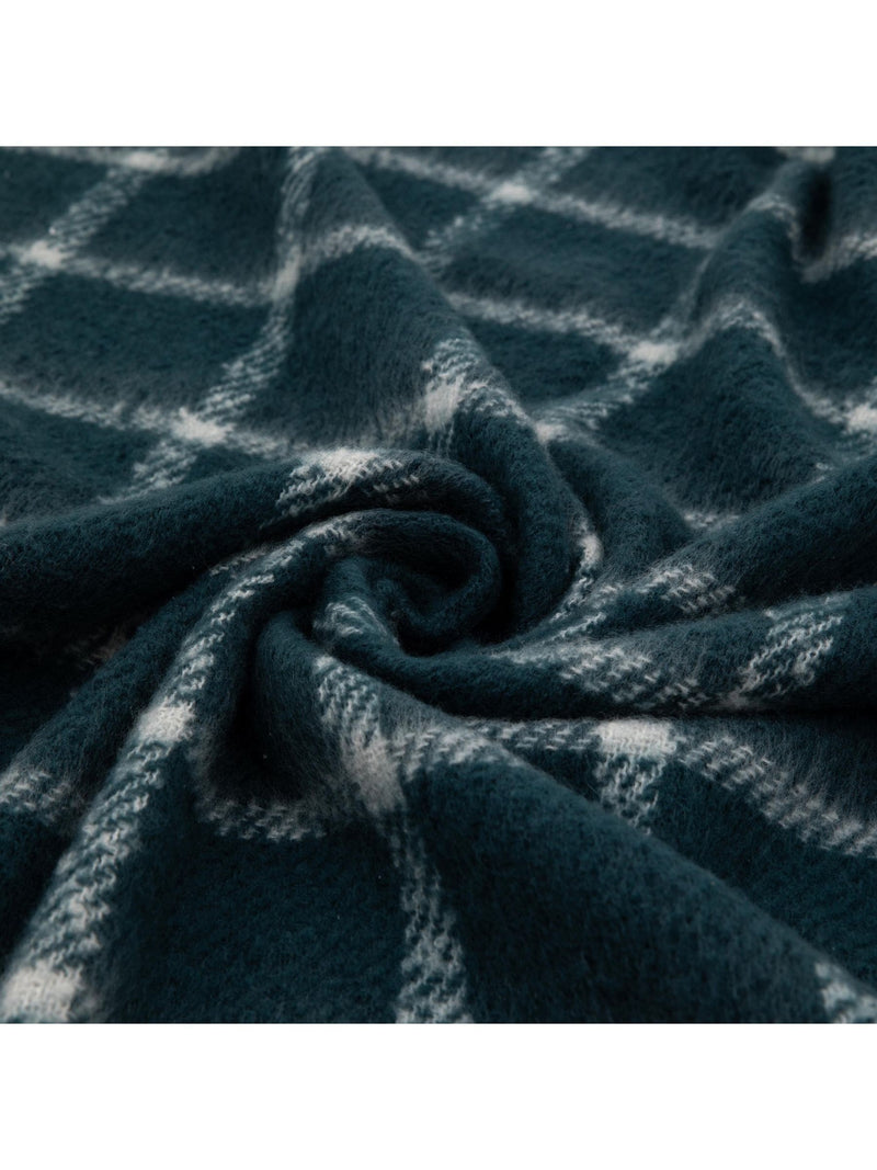 Gallery Home blue check throw 130x200cm - British product