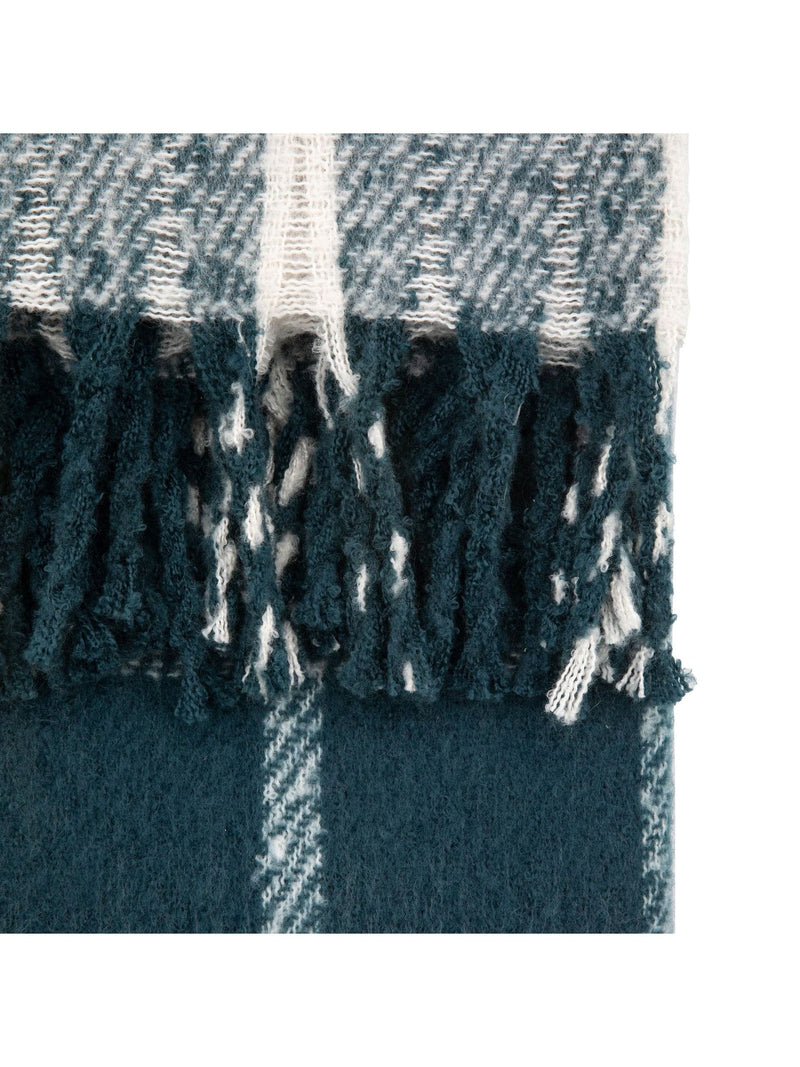 Gallery Home blue check throw 130x200cm - British product