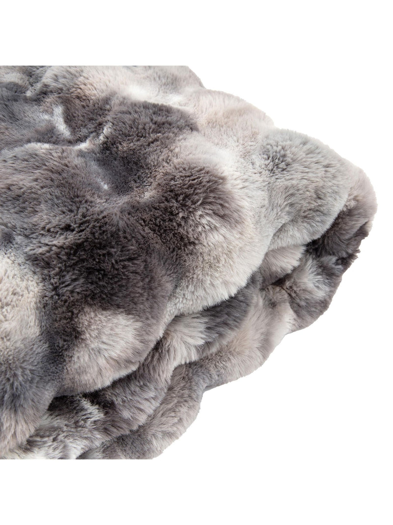 Gallery Home grey marshmallow marble rabbit faux fur throw, UK version