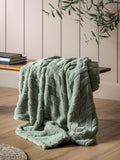 Gallery Home green cross knit throw, imported from the UK