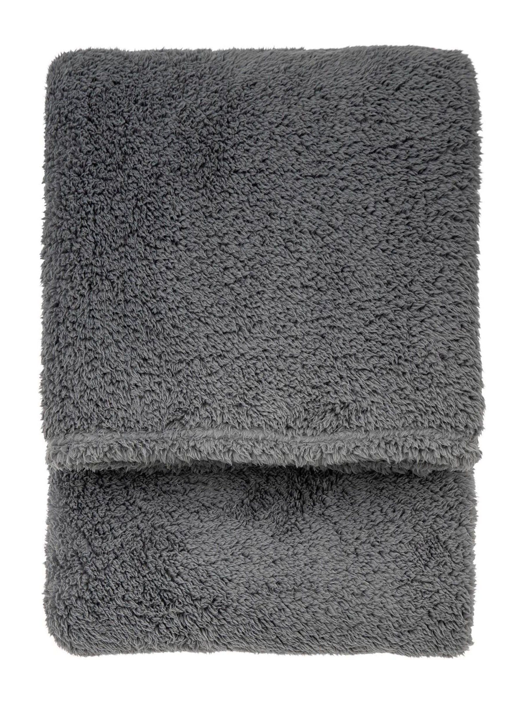 Gallery Home grey teddy fleece throw 200cm, UK version