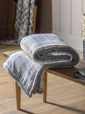 Gallery Home grey tartan sherpa throw blanket, UK version