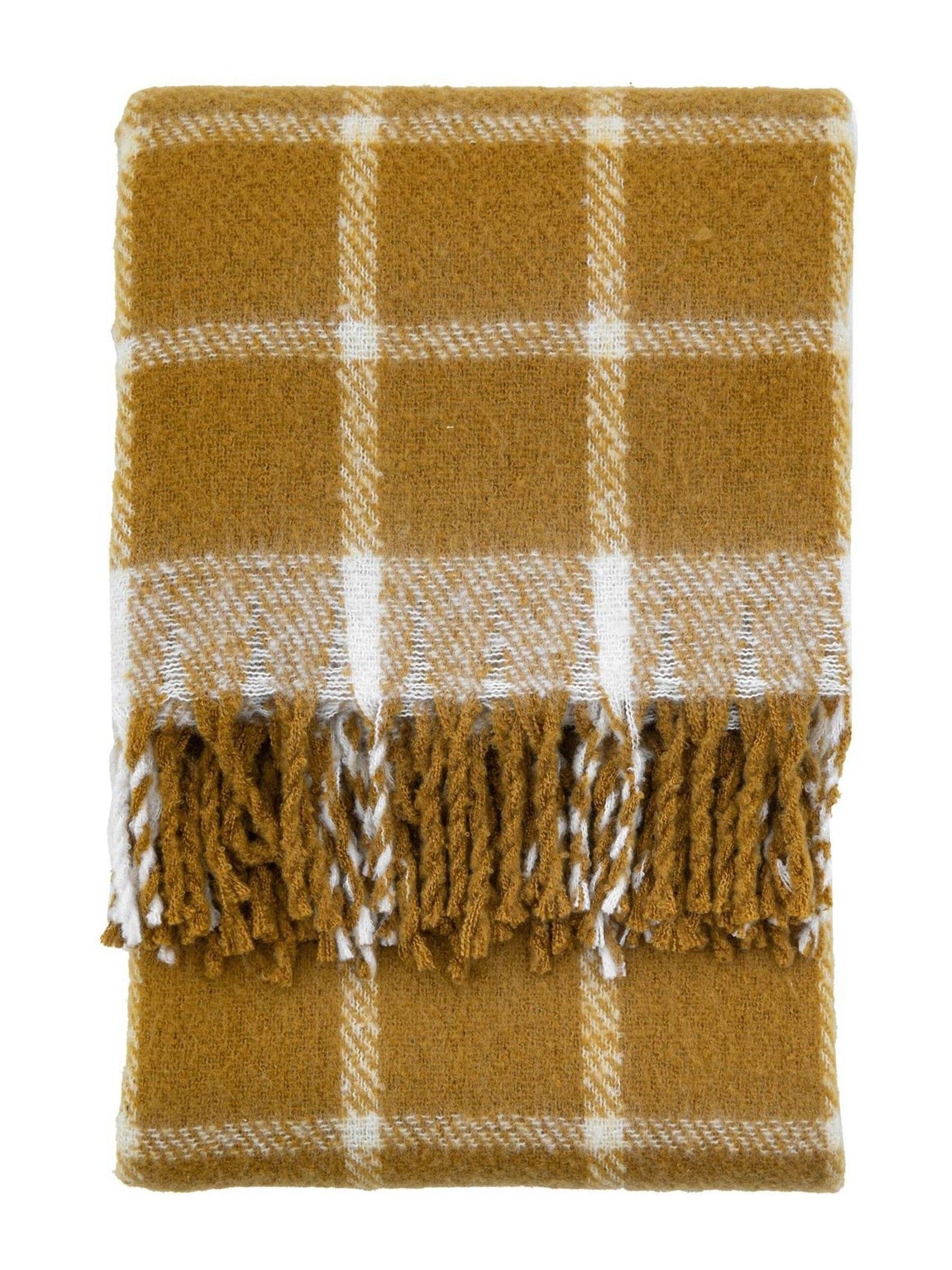 Gallery Home yellow check throw 130x200cm (British brand)