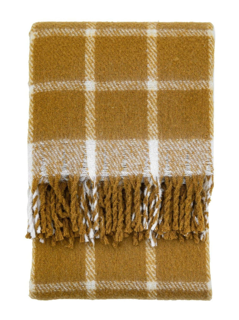 Gallery Home yellow check throw 130x200cm (British brand)
